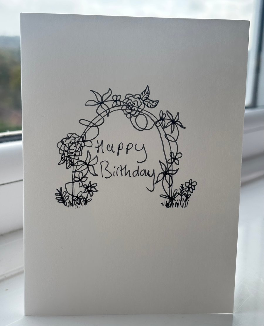 Flower arch birthday card