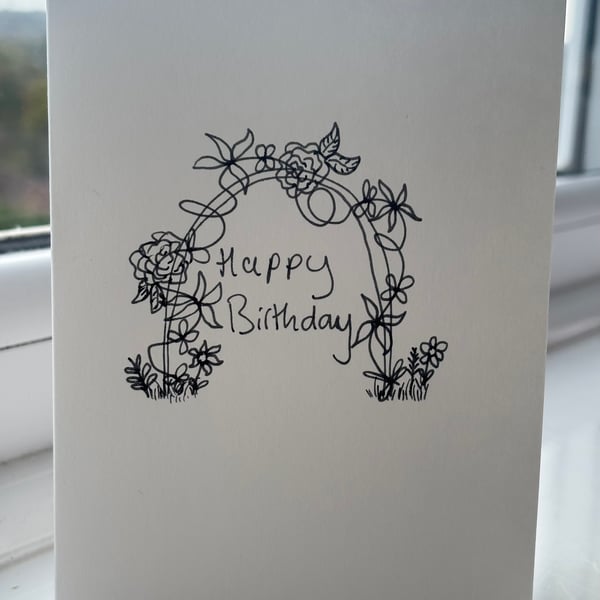 Flower arch birthday card
