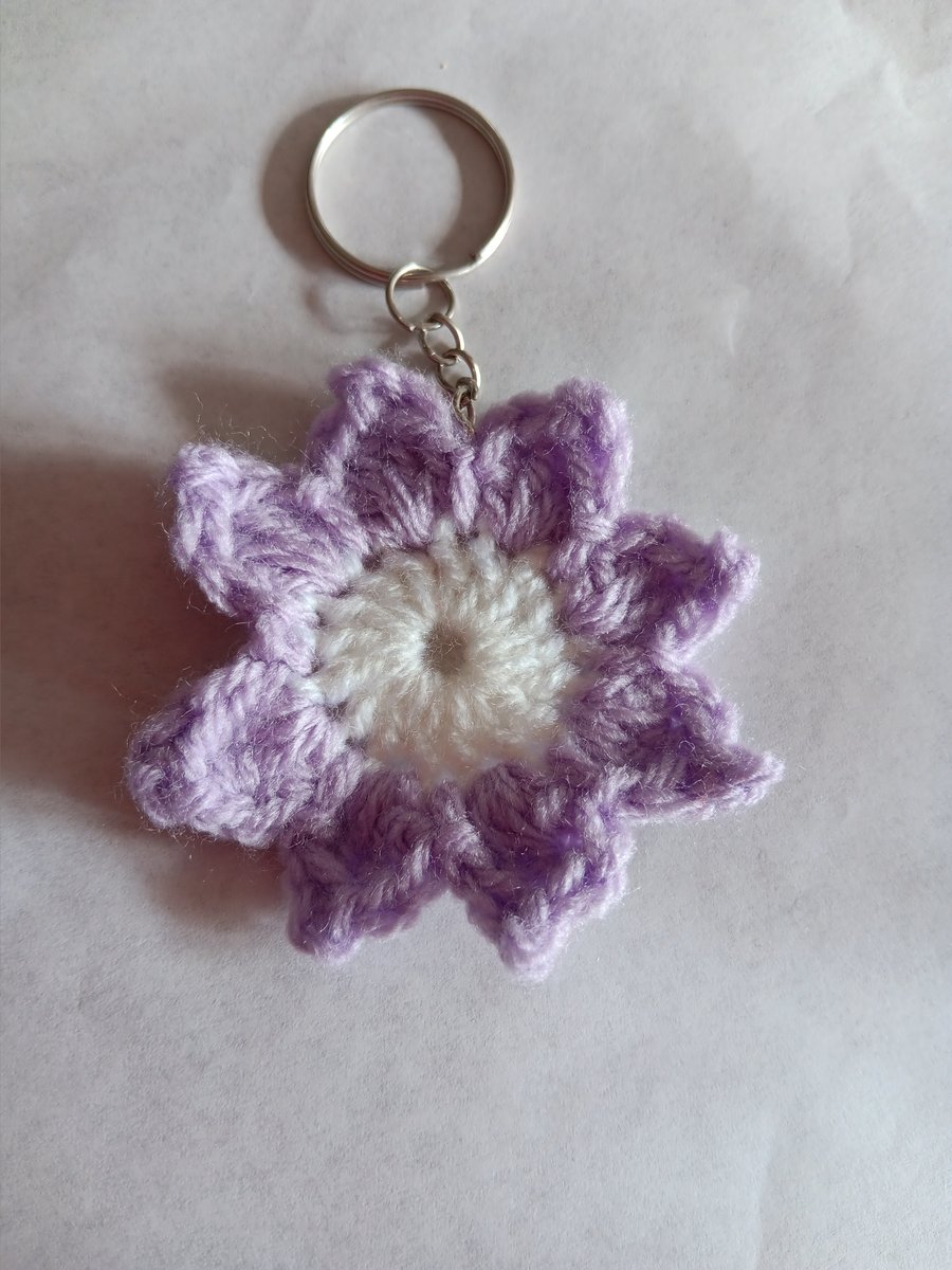 Handmade Crochet Flower Keyring