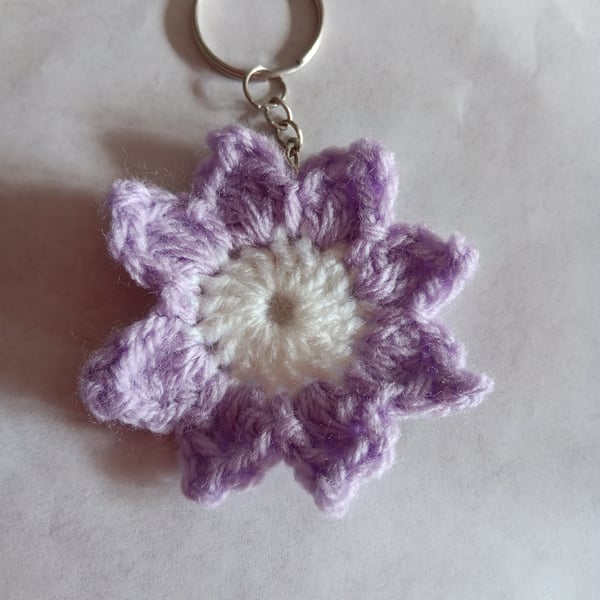 Handmade Crochet Flower Keyring