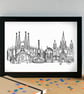 Barcelona Skyline Art Print - Image 2