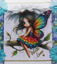 Fairy Rainbow Princess - Hand Crafted Decoupage Greeting Card - With Love 3313