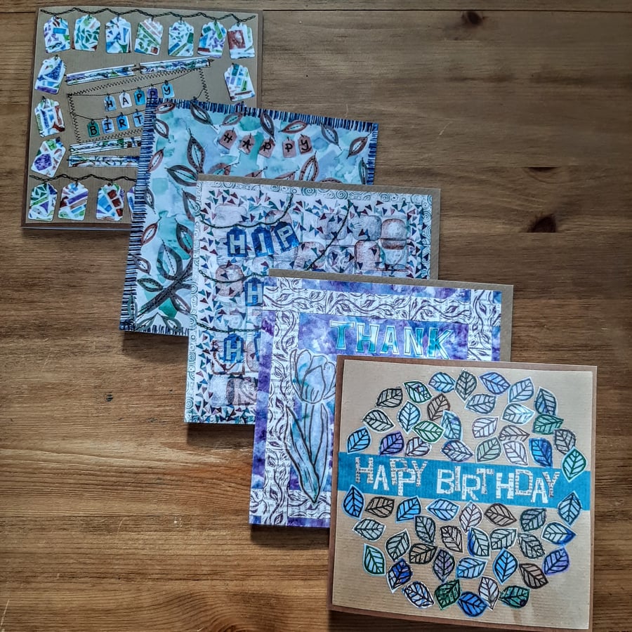 Bundle of 5 Happy Birthday and Greetings Cards