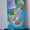 Purple dress acrylic painting 