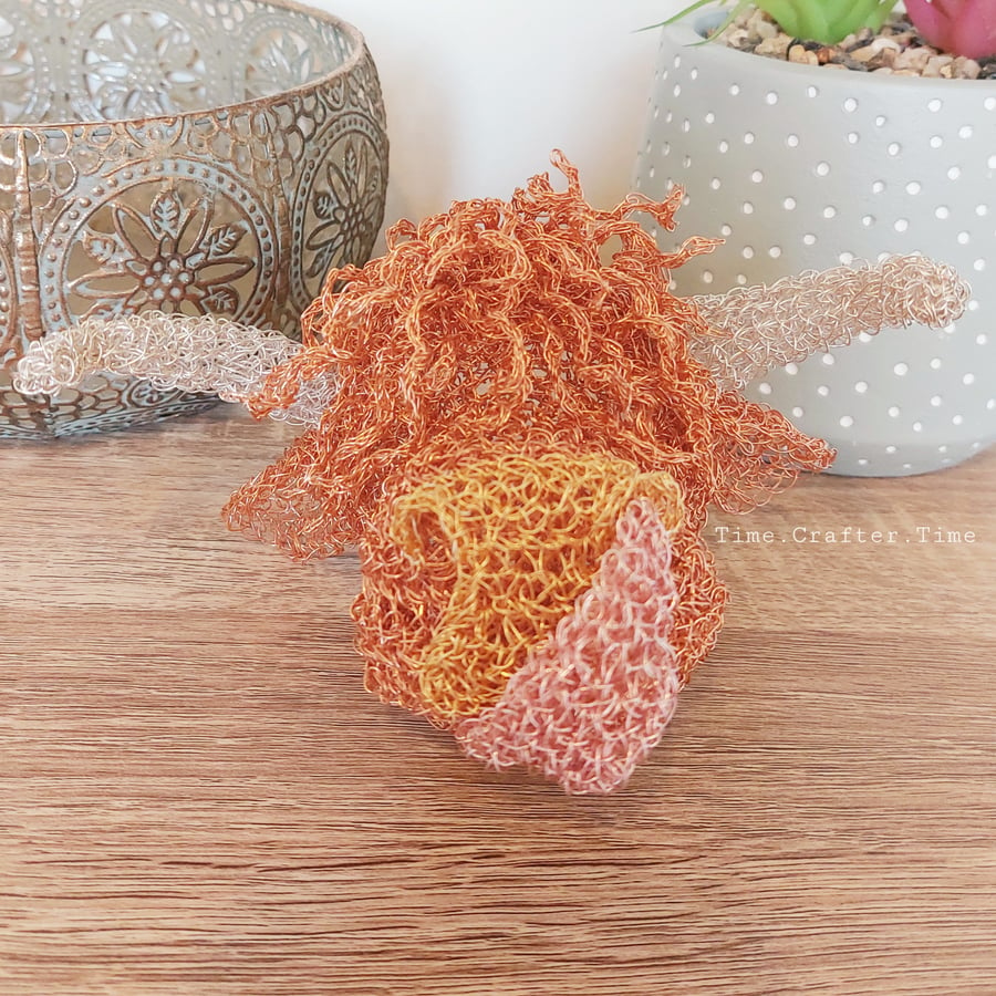 Wire Crochet Highland Cow