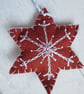 Hand Embroidered Felt 'Gingerbread' Snowflake Tree Decoration - I - Image 1