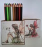 Decoupaged Fairy Pencil Holder, Hand-Painted Wooden Desk Organizer, Set of Two - Image 5