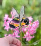 Stained Glass bee plant stake- cute bumblebee gift