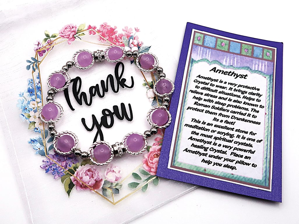 Lavender Amethyst Elasticated Bracelet