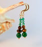 Green Onyx & Tigers Eye Earrings - Handmade Gift, Taurus, Birthday, Anniversary