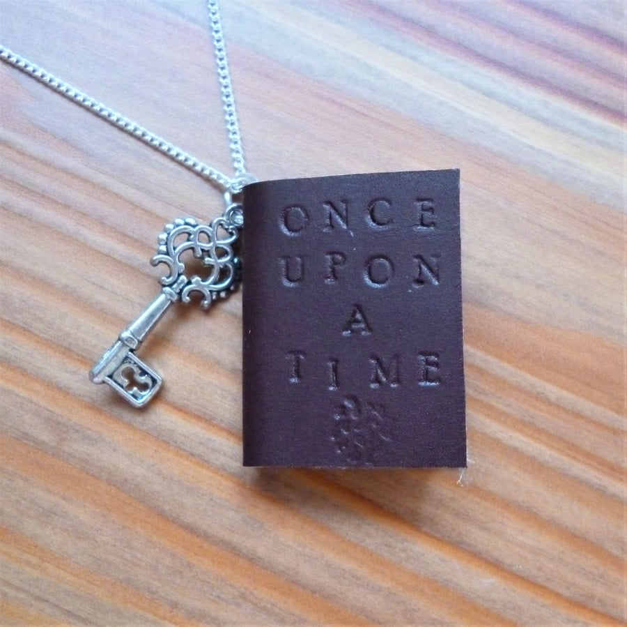 Story book necklace, Once Upon A Time, mini book jewellery