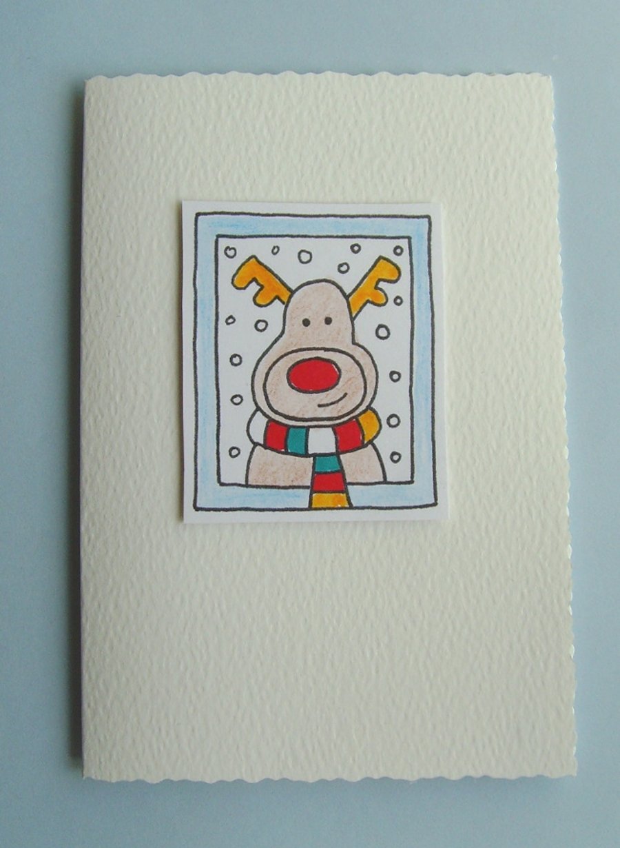 Christmas card  handmade reindeer