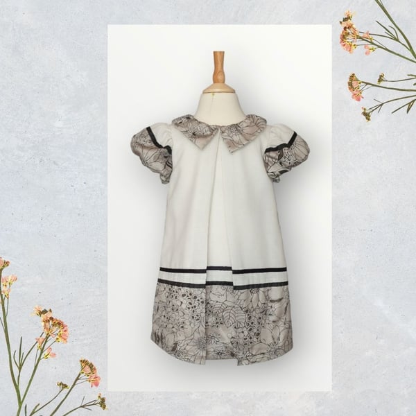 Taffeta and Cotton A-Line Dress. Age 2-3yrs. G16