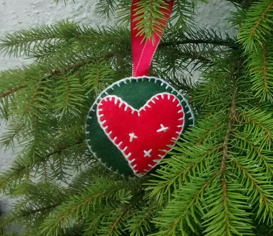 Christmas Tree Decoration, Felt Bauble