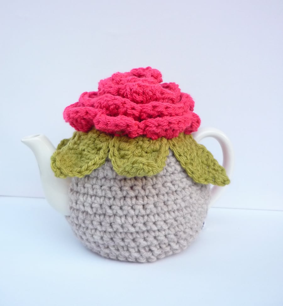 Novelty Tea Cosy Large Blooming Flower Handmade Crochet Granny Chic