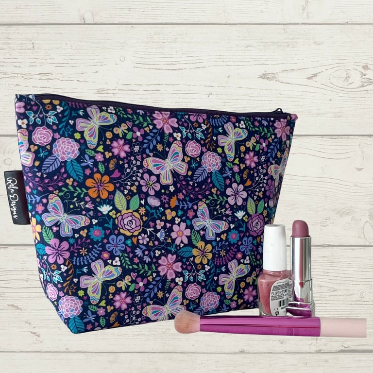 Makeup bags purple butterflies