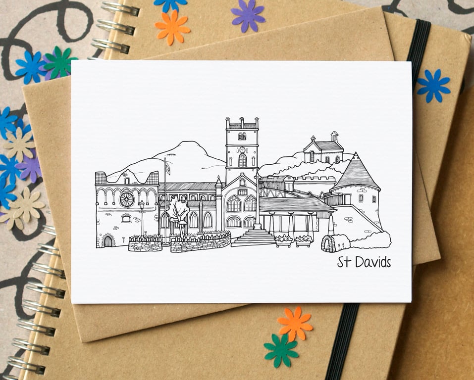 St Davids Skyline Greetings Card