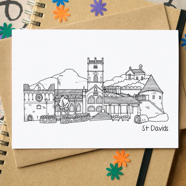St Davids Skyline Greetings Card