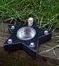 Wooden Tealight Candle Holder alternative spooky cute gothic emo stars skull