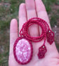 Thulite Macrame Pendant  - Image 1
