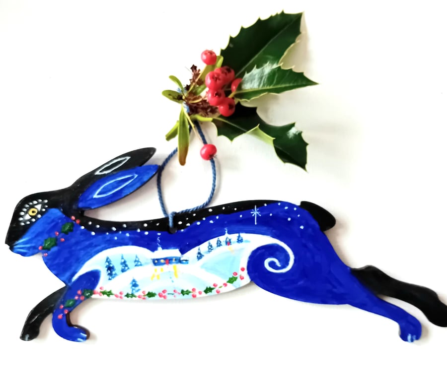 Festive Christmas hare 