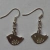 Silver plated Bird dangly earrings