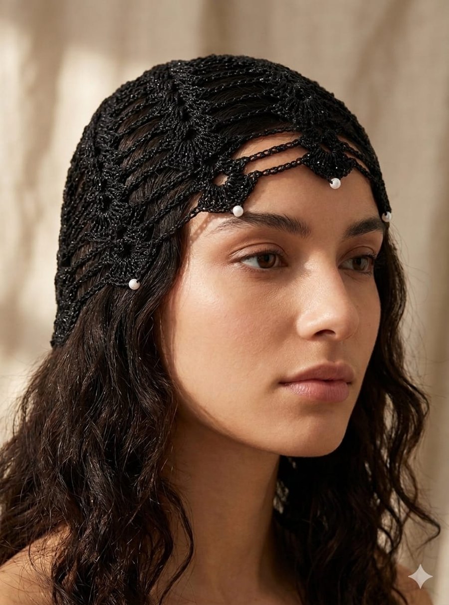 Handmade Crochet Headpiece – Boho Hair Accessory in Various Colours
