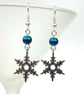 Christmas earrings, with snowflake charm - Image 1