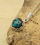 Tiny Chrysocolla pendant necklace - Image 1