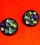 Black Dichroic Buttons, set of 2