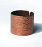 Etched Copper Floral Ring - Adjustable size - Image 3