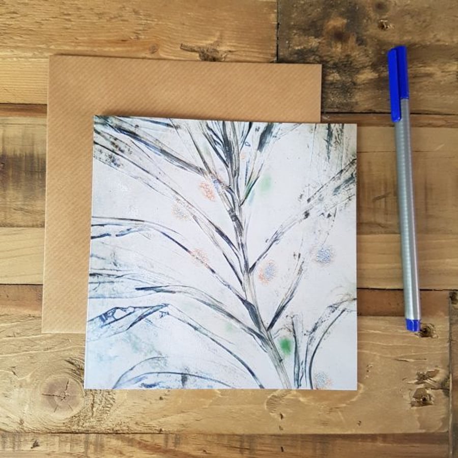 Card - Grey Leafy Vines