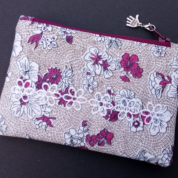 Purple flower Coin Purse 109EF Reduced