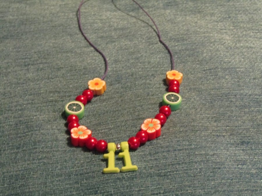 Children's '11' Charm Necklace