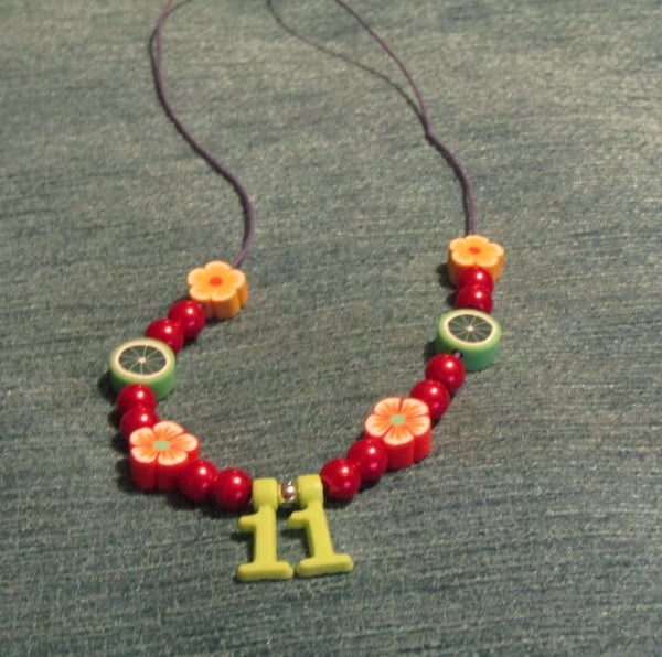 Children's '11' Charm Necklace