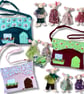 Reserved for Sue Teal and Turquoise Mouse or Bunny Cottage Over the Shoulder Bag - Image 2