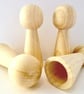 5 x Conical  peg doll Finger Puppets beechwood 6.8cm - Image 2