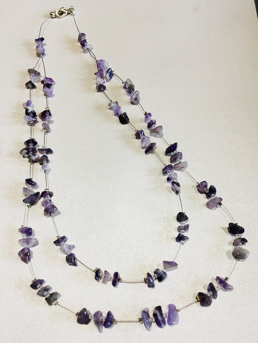 Floating Amethyst necklace