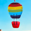 Fused Glass Rainbow Hot Air Balloon