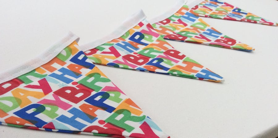 Fabric Bunting, Happy Birthday, Party Decoration, Celebration, Event