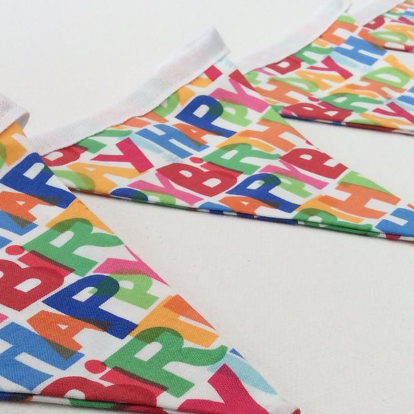 Fabric Bunting, Happy Birthday, Party Decoration, Celebration, Event