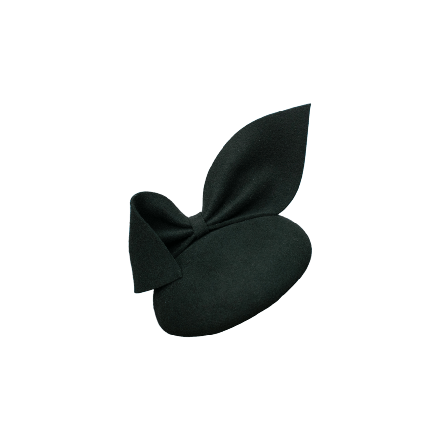 Black Felt Hat with Bow for Weddings, Races.