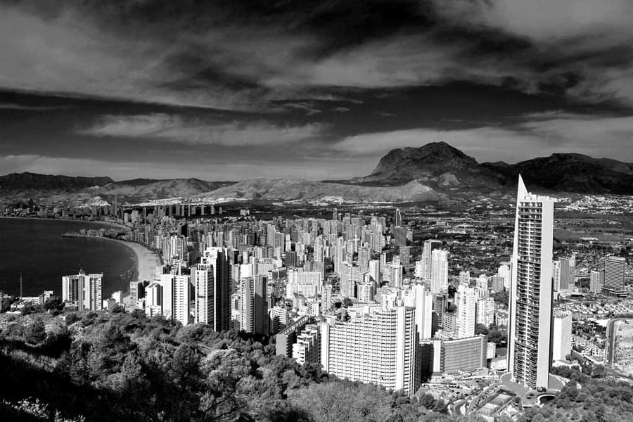 Benidorm Cityscape Skyline Spain Photograph Print