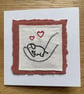 Baby Elephant,  'new baby' hand embroidered keepsake card - Image 5