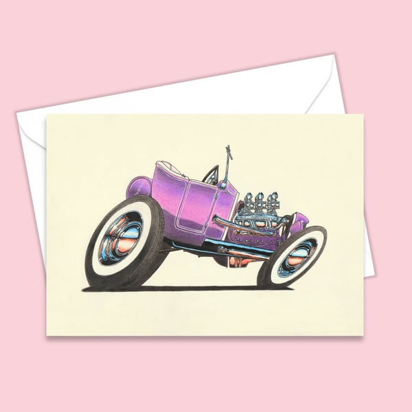 American Hot Rod Greetings Card - Car Lover Birthday Card - Card For Him