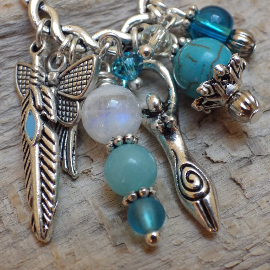 Free Spirit Goddess Cluster Pendant, Talisman Necklace