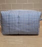 Boxed toiletry bag in blue and white checks  - Image 1