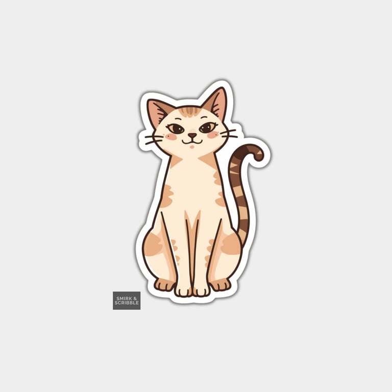 Funny Vinyl Sticker For Adults - Cute Cat