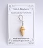Tiny Glass Ice Cream Stitch Marker - Honeycomb, Toffee, Caramel - Image 1