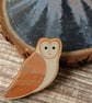 Barn Owl Wooden Pin Brooch - Image 5